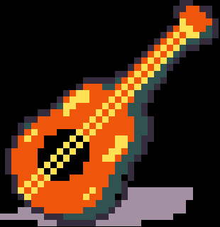 * It's a red guitar.